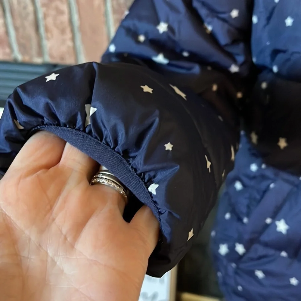 Gap Kids Navy Blue White Stars Heavy Winter Coat